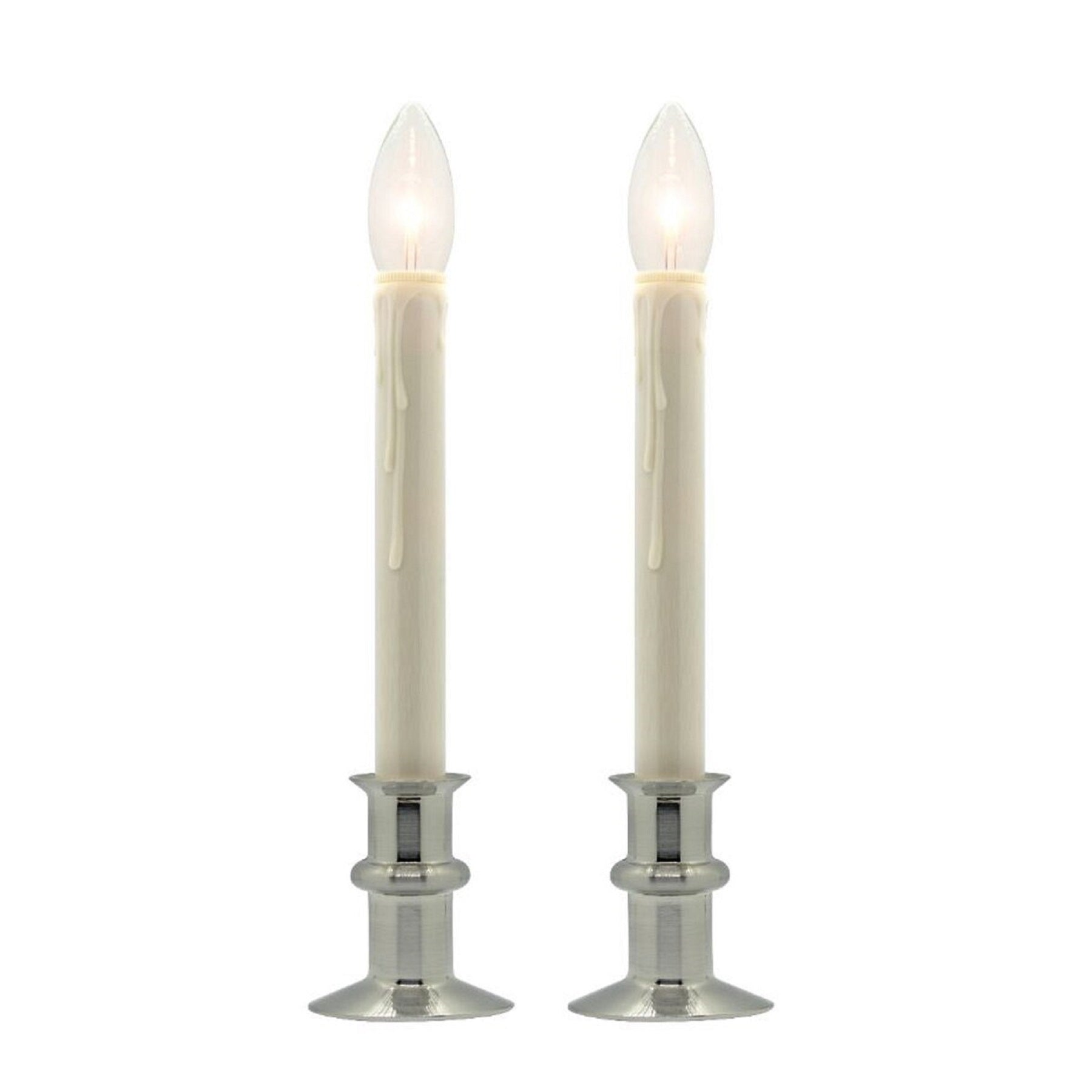 Battery Operated Traditional Adjustable Window Candles - Without Remote - Set of 2 or 4 - Celestial Lights