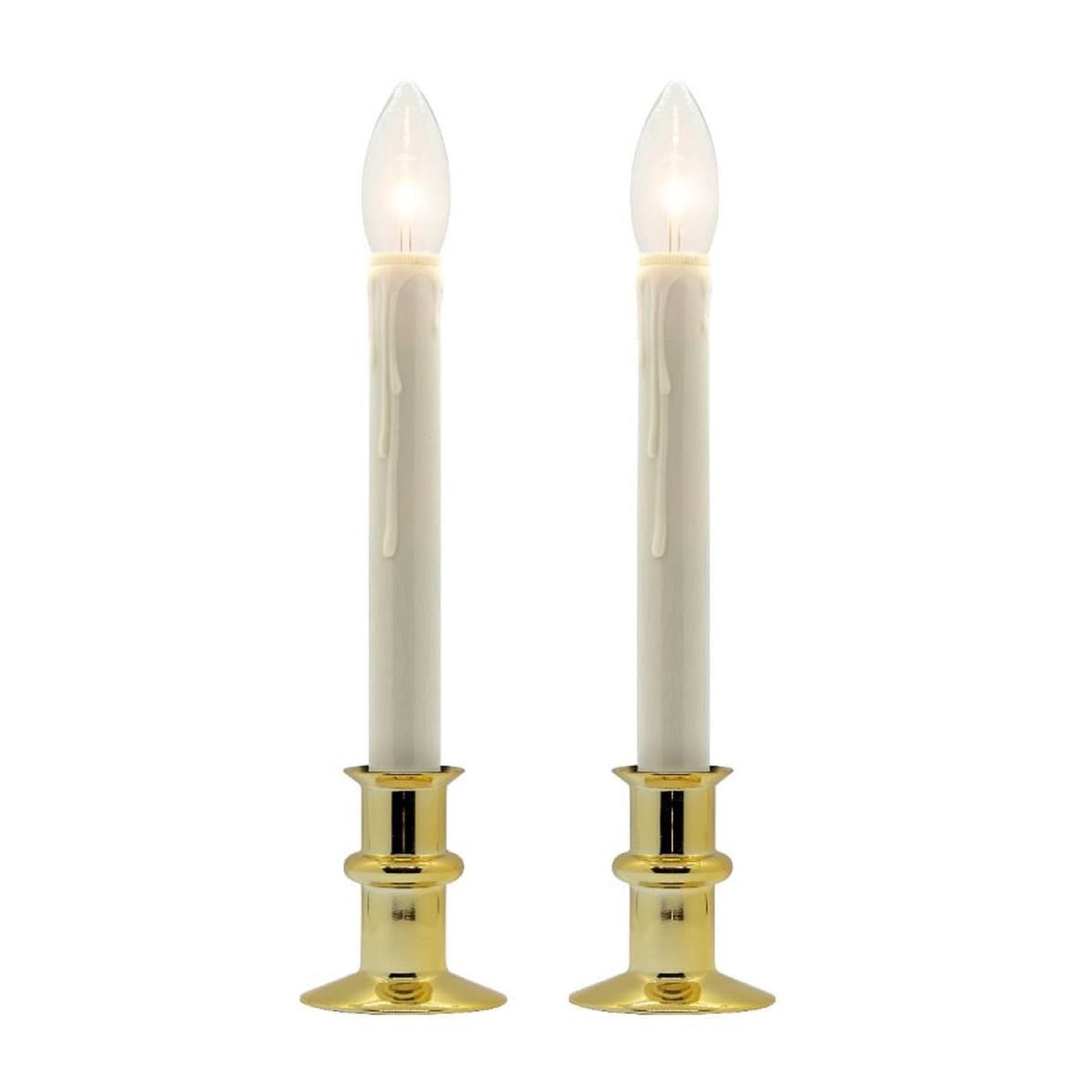 Battery Operated Traditional Adjustable Window Candles - Without Remote - Set of 2 or 4 - Celestial Lights