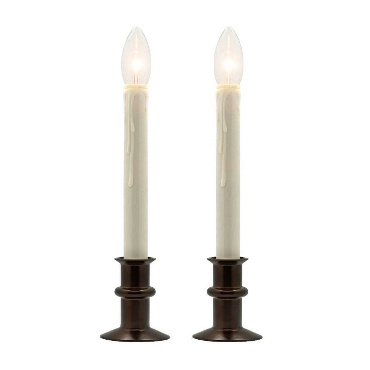 Battery Operated Traditional Adjustable Window Candles - Without Remote - Set of 2 or 4 - Celestial Lights