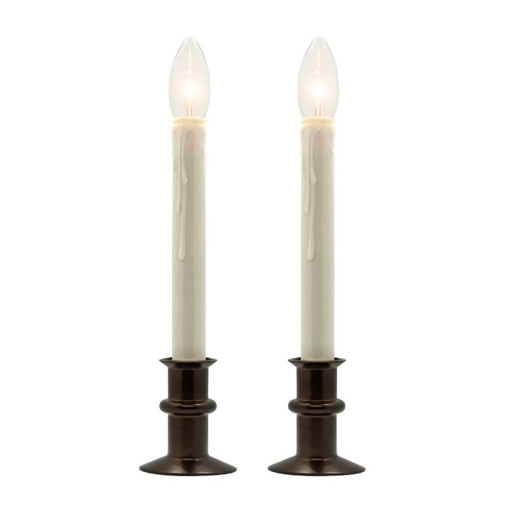Battery Operated Traditional Adjustable Window Candles - Without Remote - Set of 2 or 4 - Celestial Lights