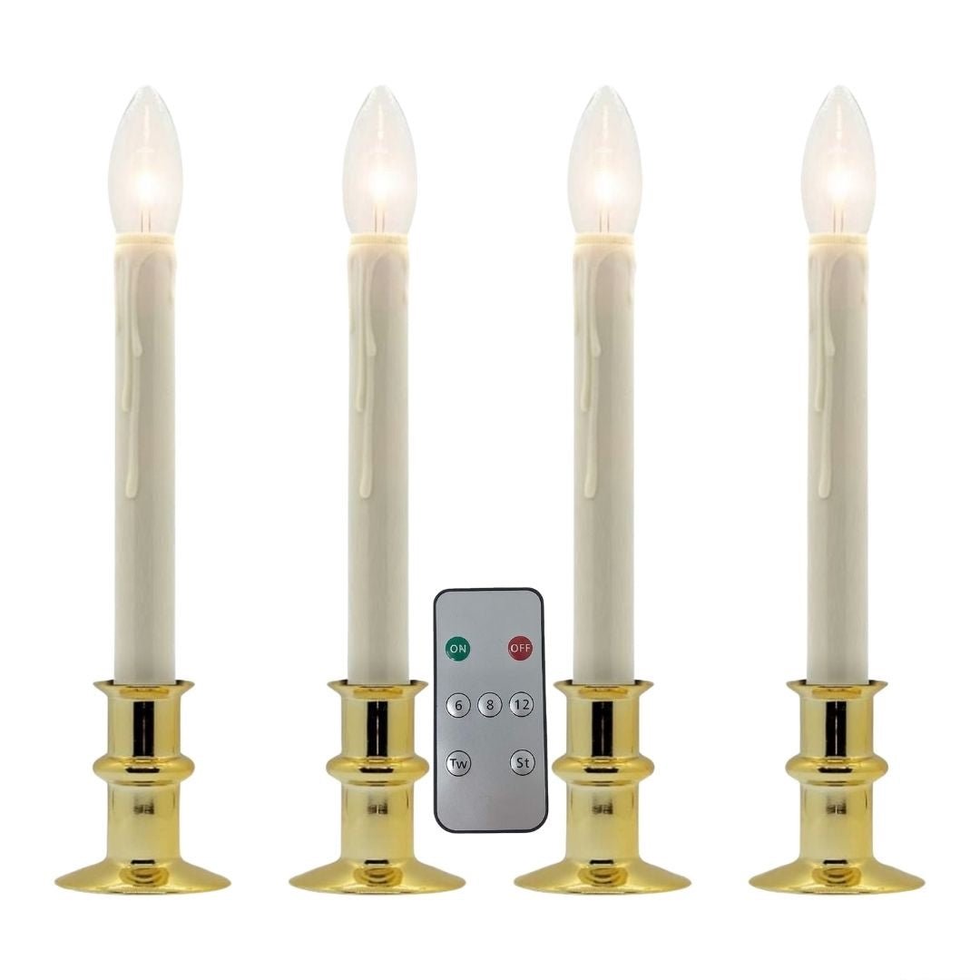 Battery Operated Window Hugger® Candles - With Remote - Set of 2 or 4 - Celestial Lights