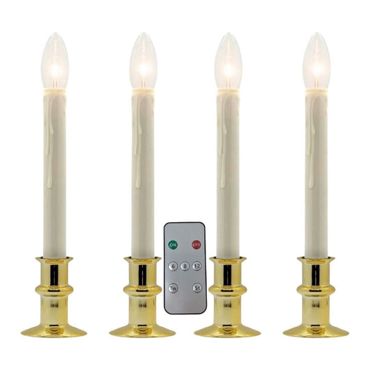 Battery Operated Window Hugger® Candles - With Remote - Set of 2 or 4 - Celestial Lights