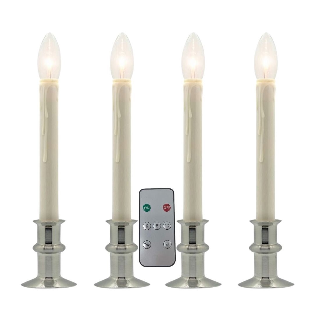 Battery Operated Window Hugger® Candles - With Remote - Set of 2 or 4 - Celestial Lights