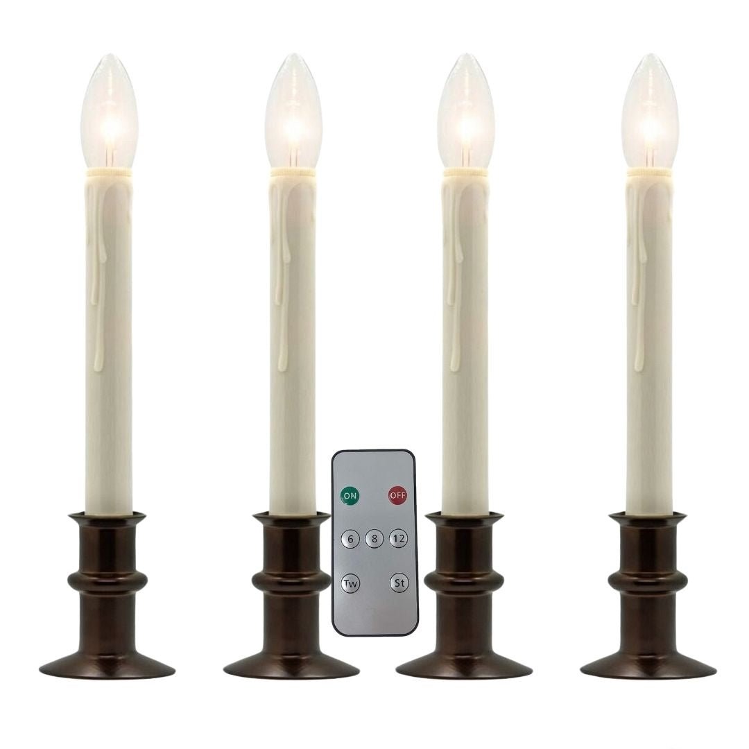 Battery Operated Window Hugger® Candles - With Remote - Set of 2 or 4 - Celestial Lights