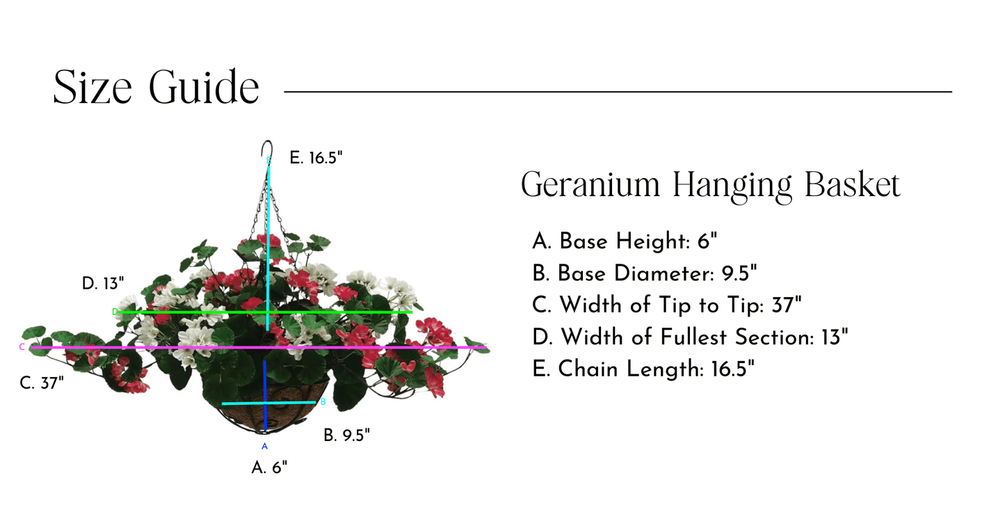 Lifelike Geranium Hanging Basket