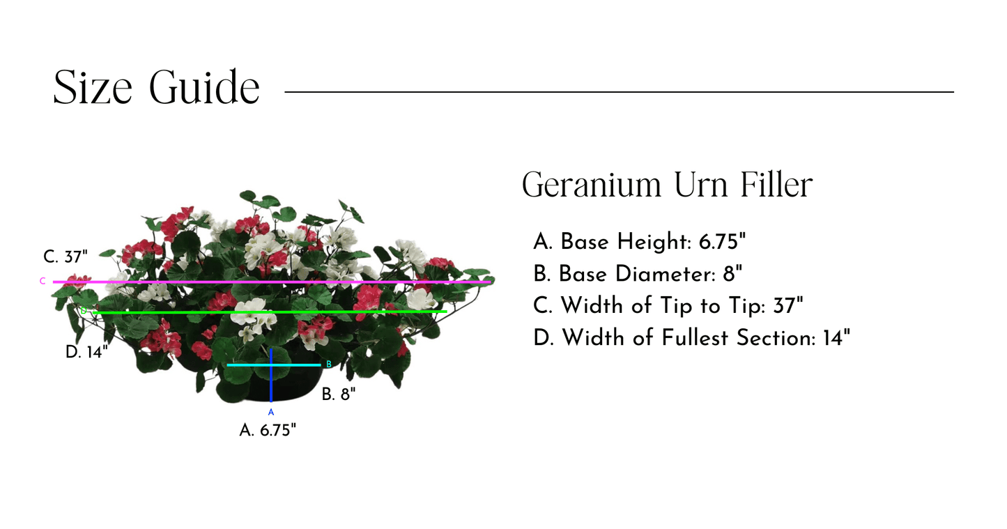 Lifelike Geranium Urn Filler - White