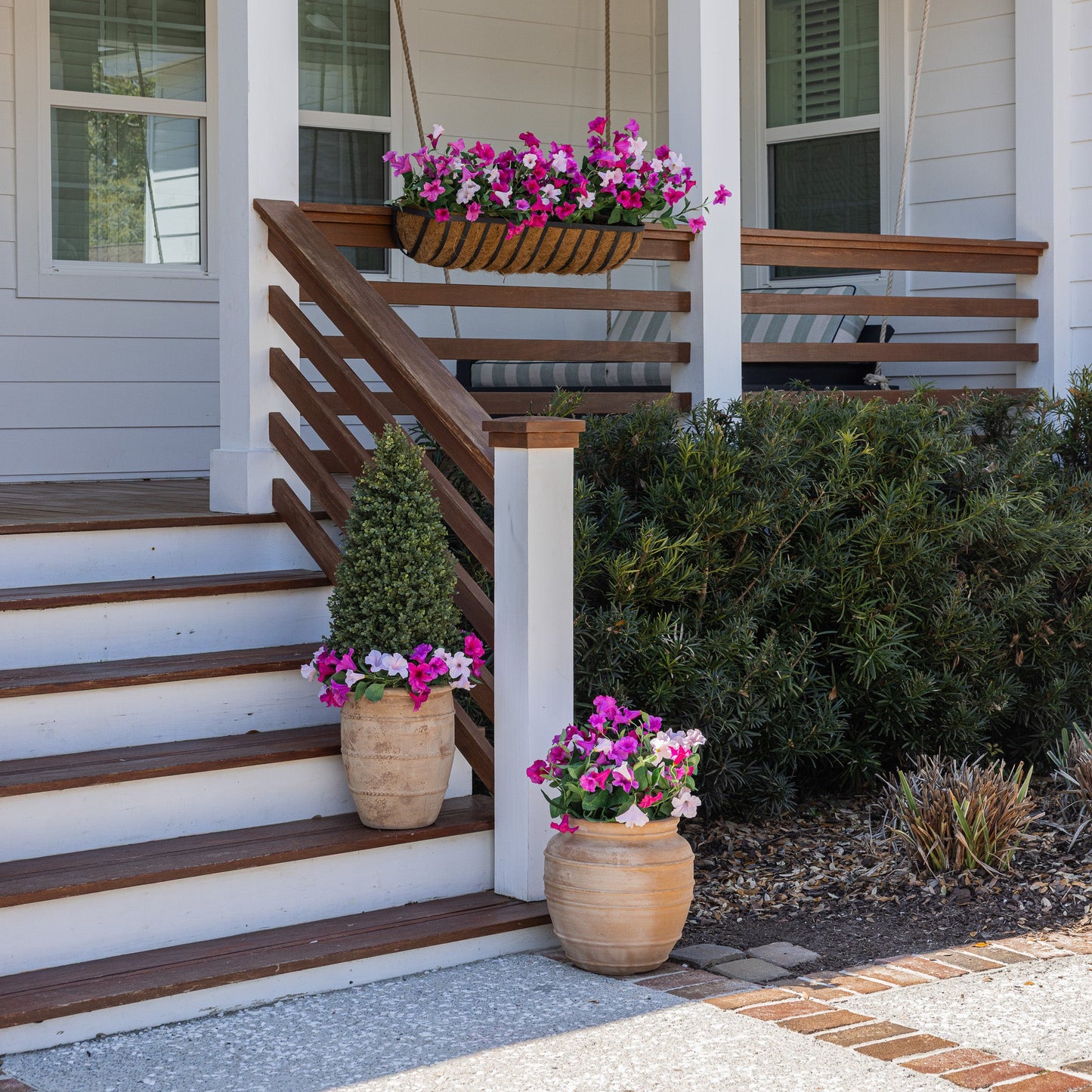 Lifelike Petunia Window Box Filler - Hot Pink and Light Pink