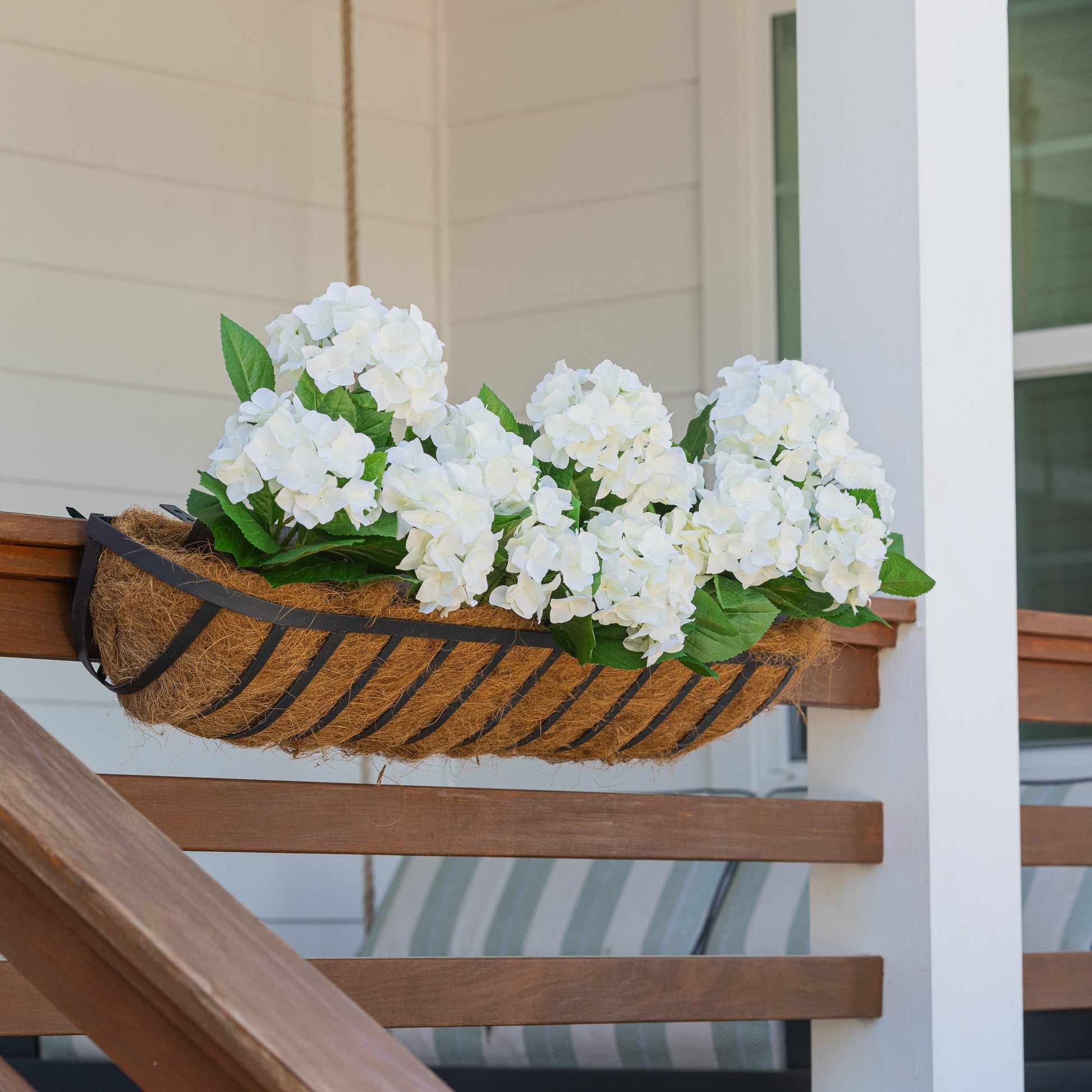 Lifelike Hydrangea Window Box Filler - Celestial Lights