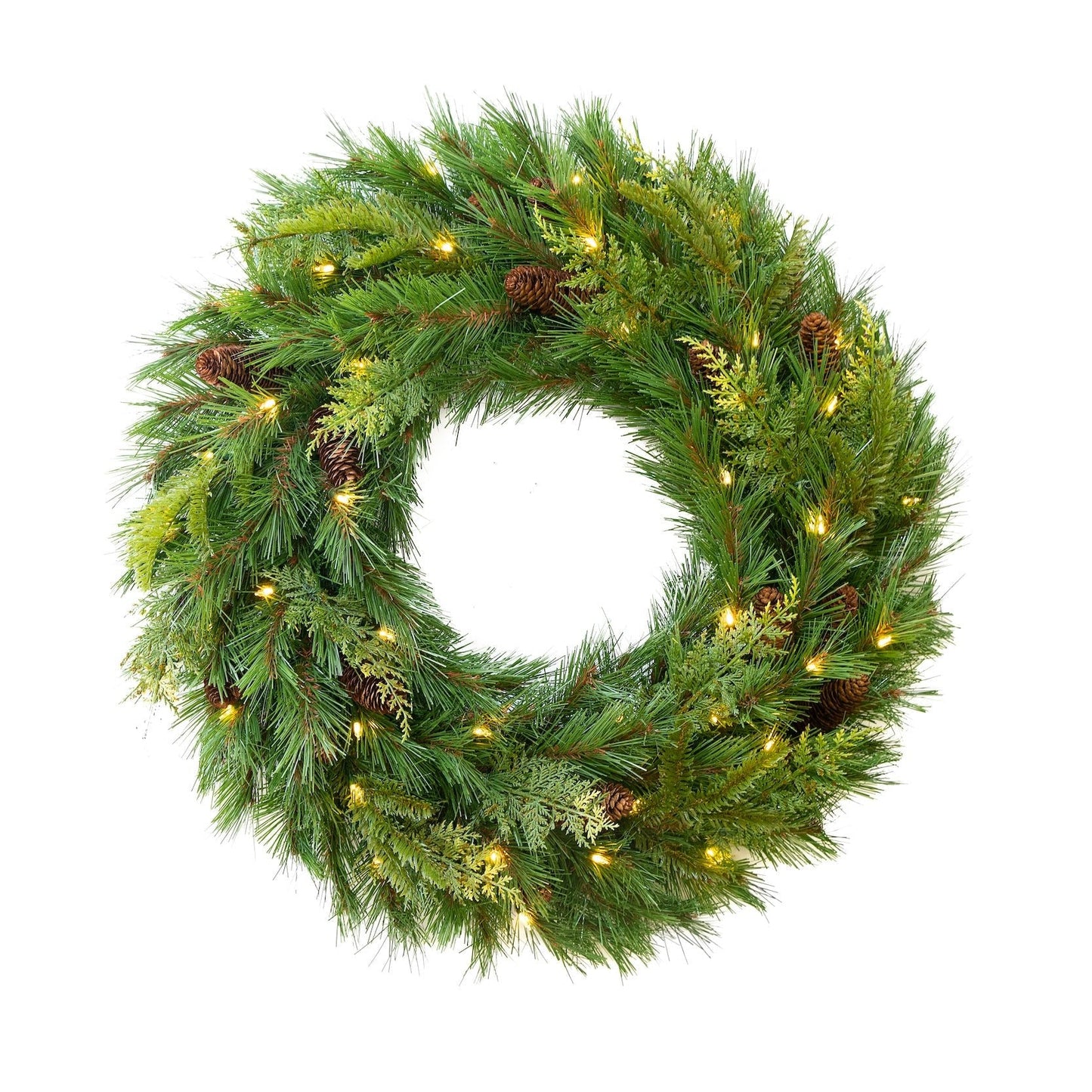 Aspen Wreath - Battery Operated with Dual Color T5 Lights