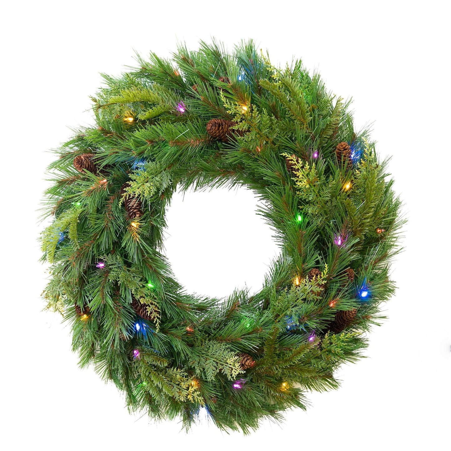 Aspen Wreath - Battery Operated with Dual Color T5 Lights