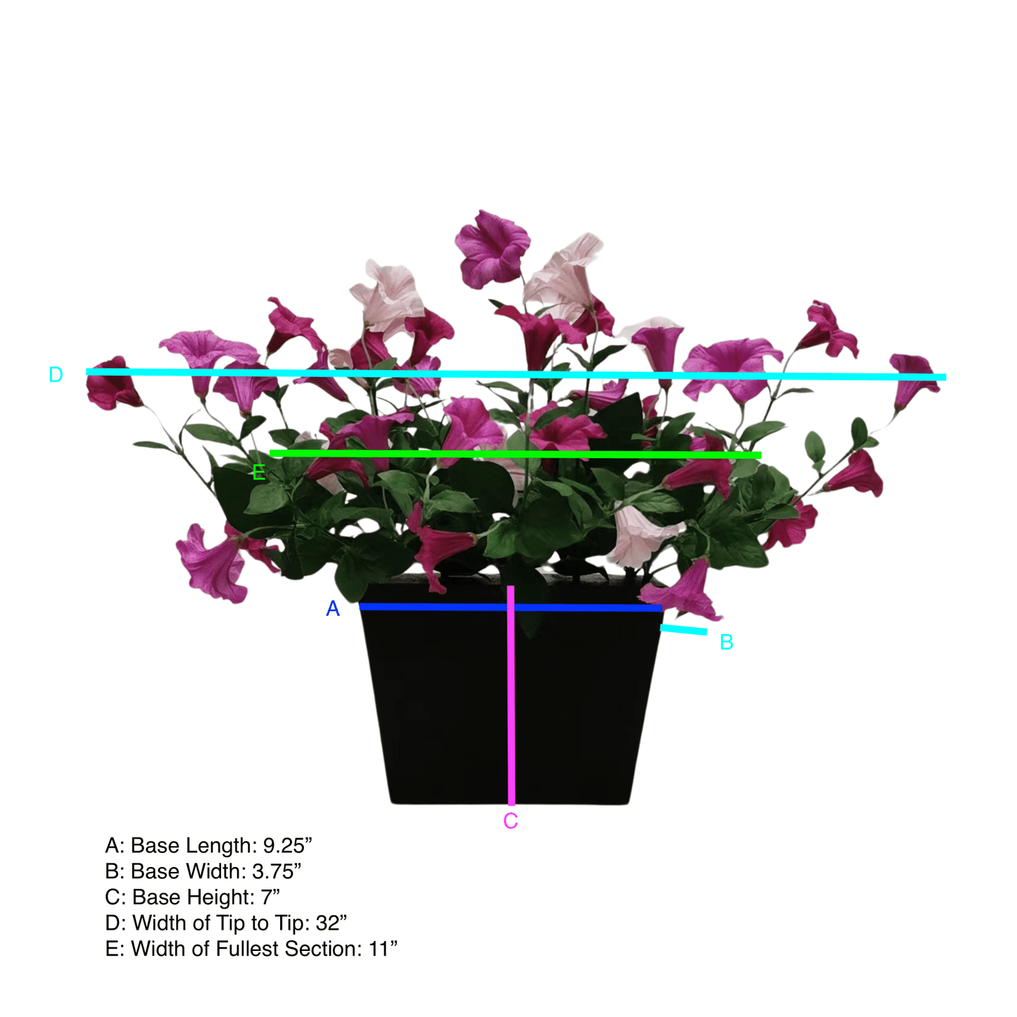 Lifelike Petunia Window Box Filler - Bright White