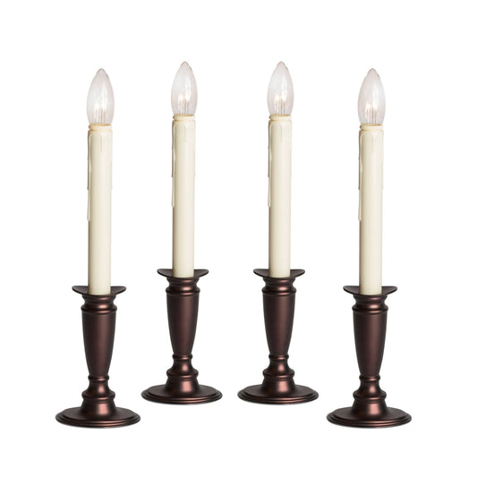 Set of 4 Battery Operated Berkshire Candles with Remote - Celestial Lights