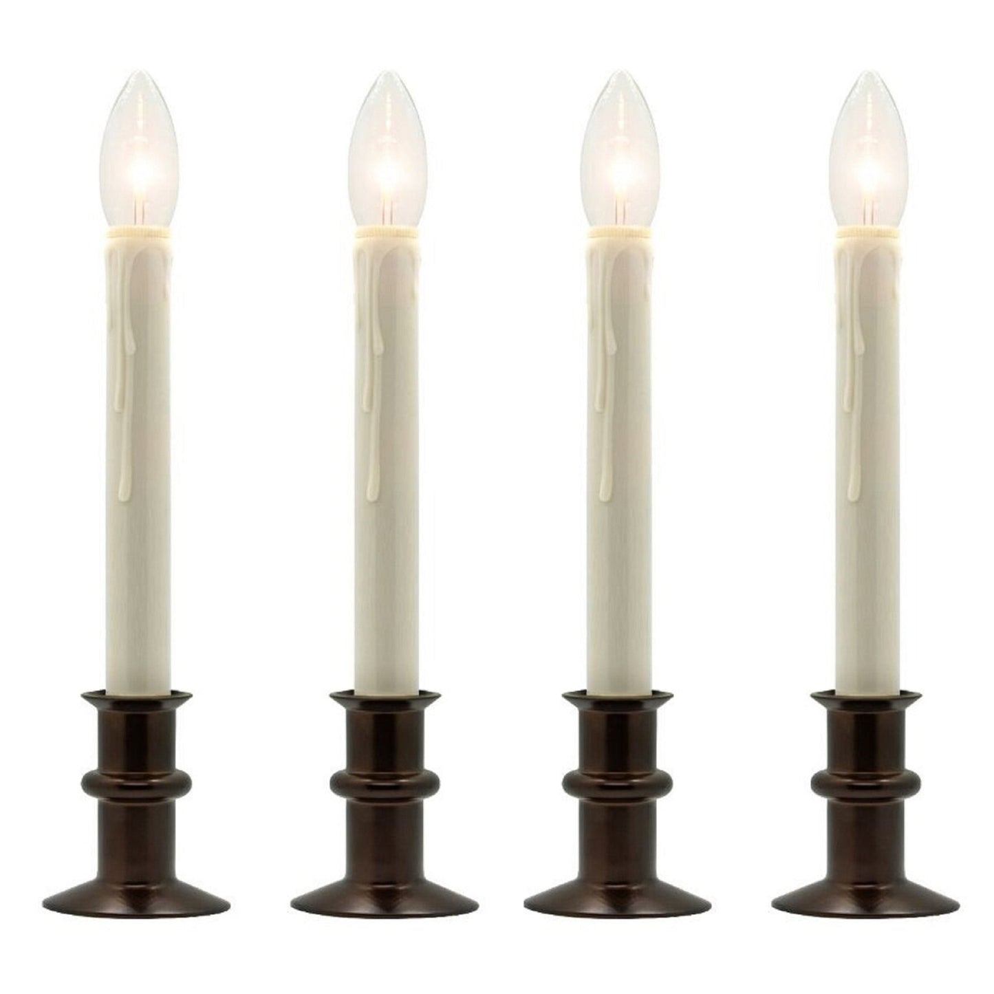 Battery Operated Traditional Adjustable Window Candles - Without Remote - Set of 2 or 4 - Celestial Lights