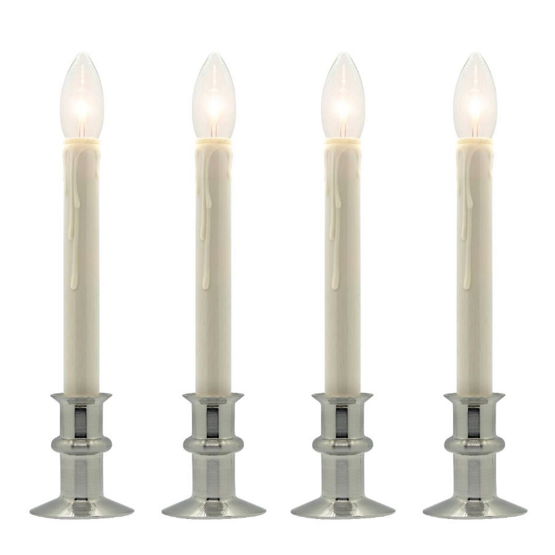 Battery Operated Traditional Adjustable Window Candles - Without Remote - Set of 2 or 4 - Celestial Lights