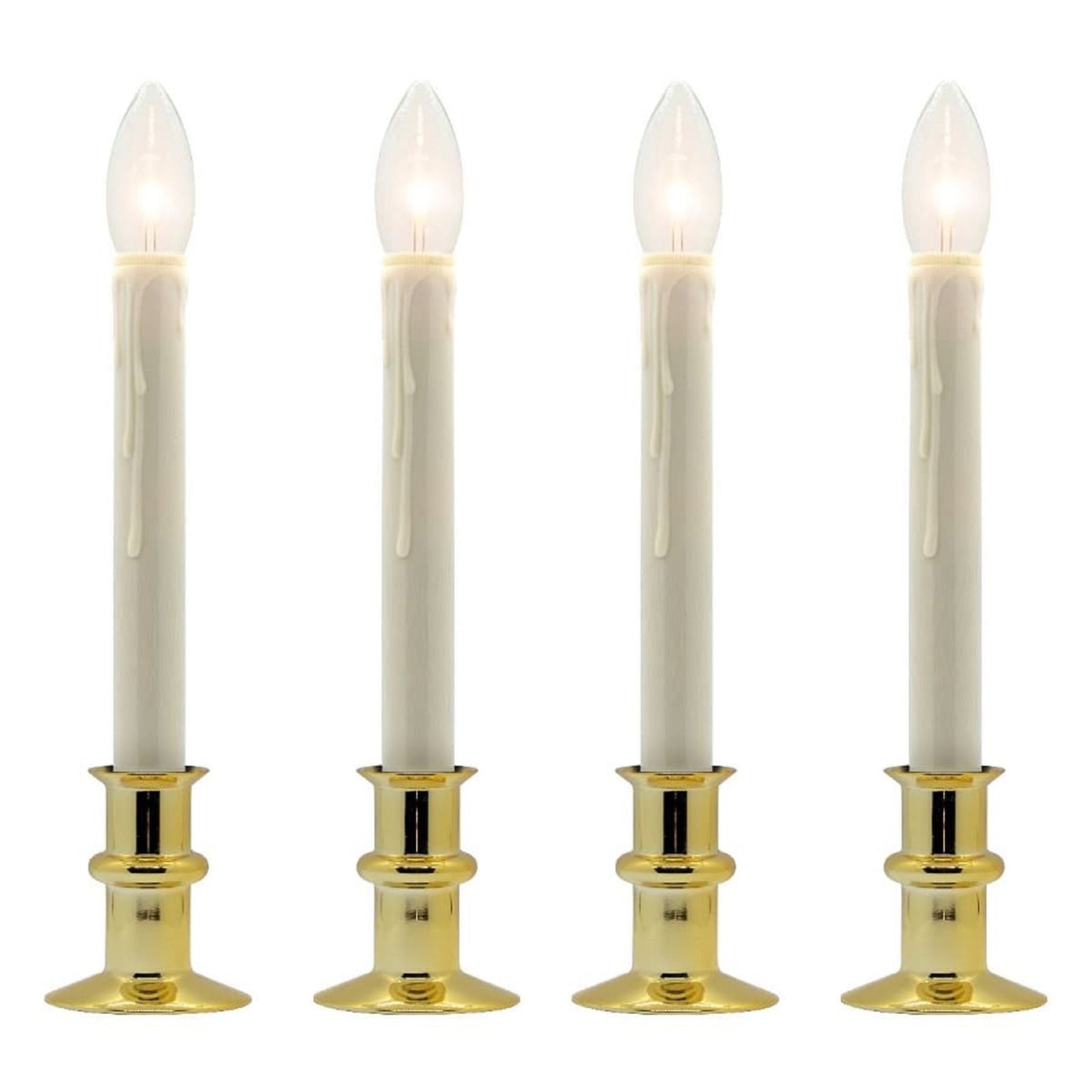 Battery Operated Traditional Adjustable Window Candles - Without Remote - Set of 2 or 4 - Celestial Lights