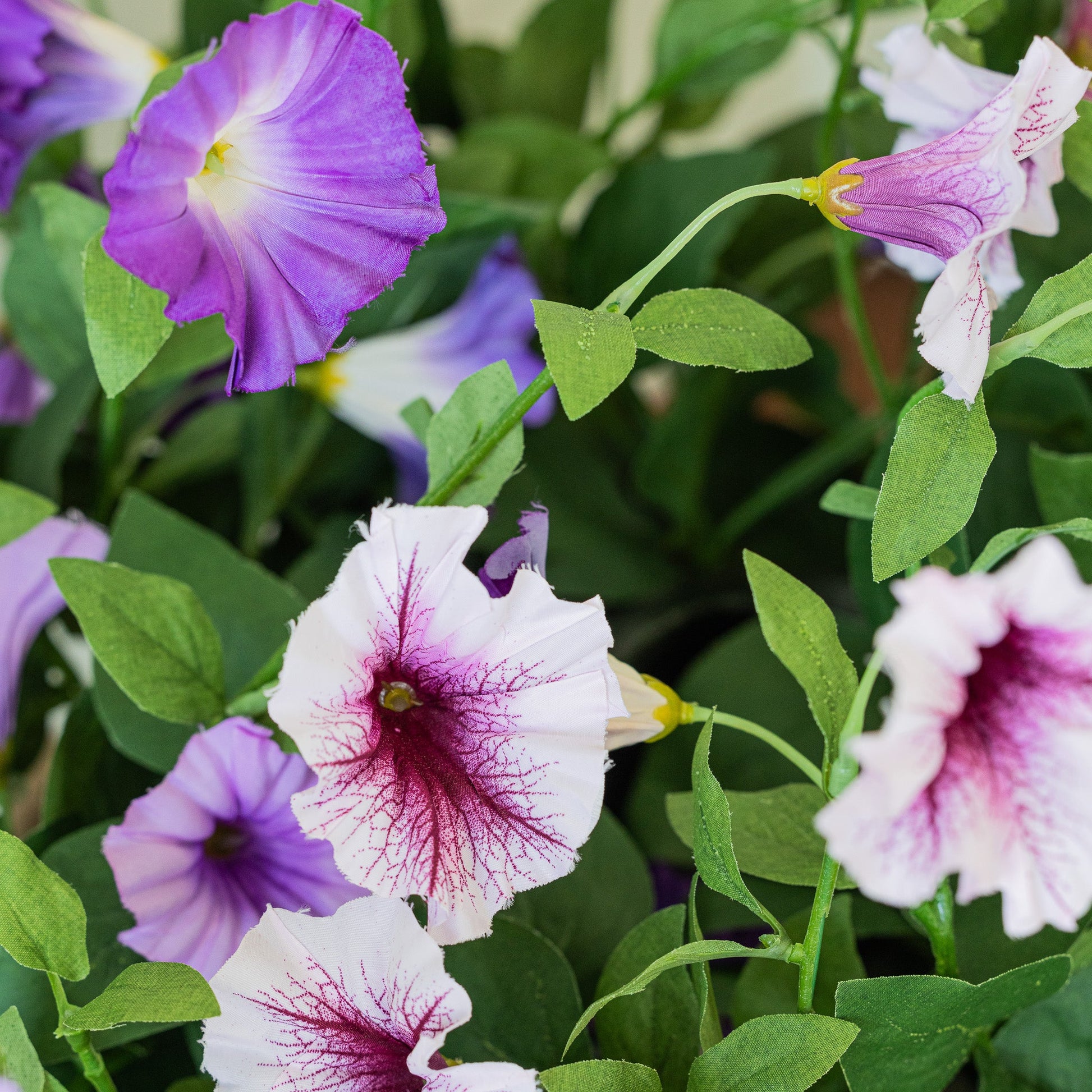 Lifelike Petunia Urn Accent - Celestial Lights