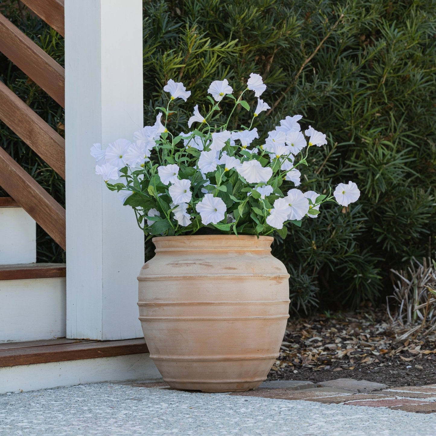 Lifelike Petunia Urn Filler - Bright White - Celestial Lights