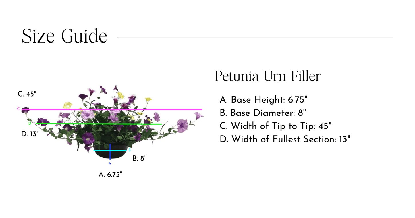 Lifelike Petunia Urn Filler - Bright White