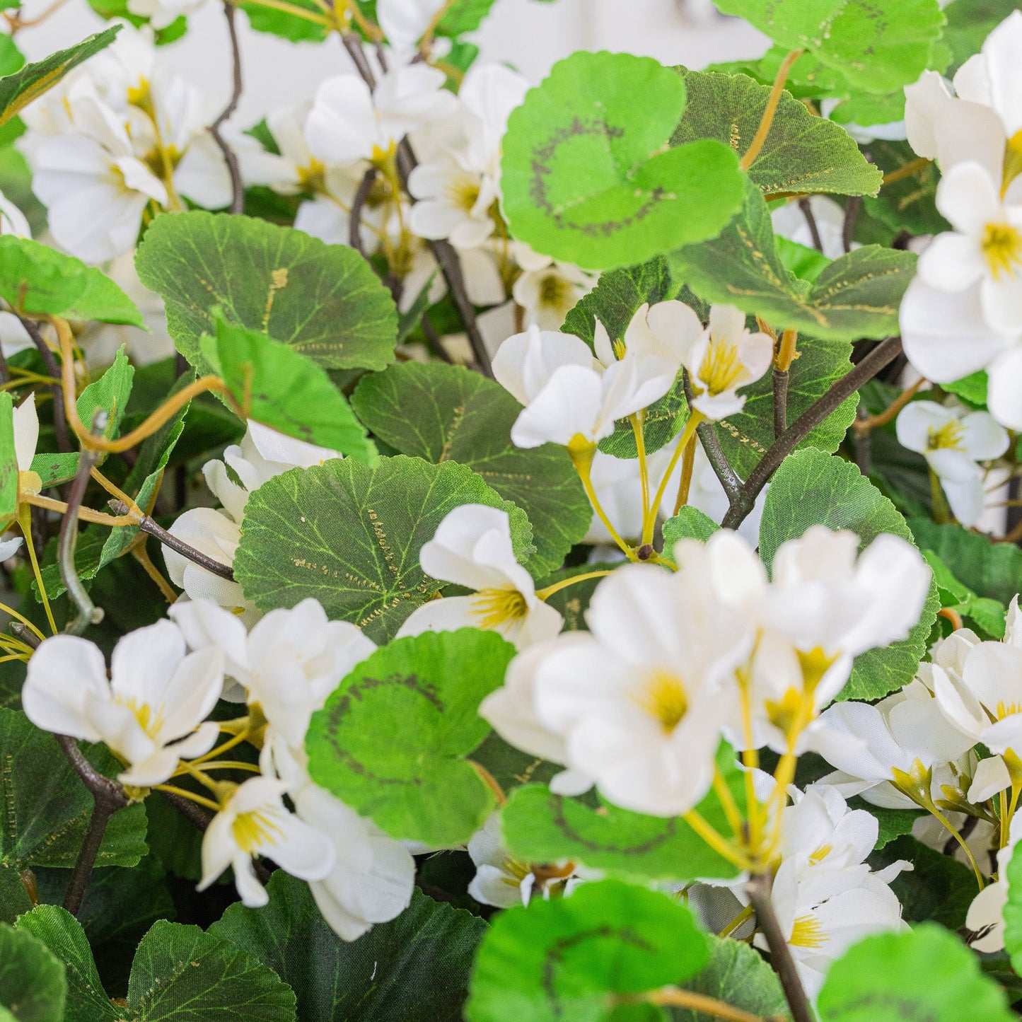Lifelike Geranium Hanging Basket - White