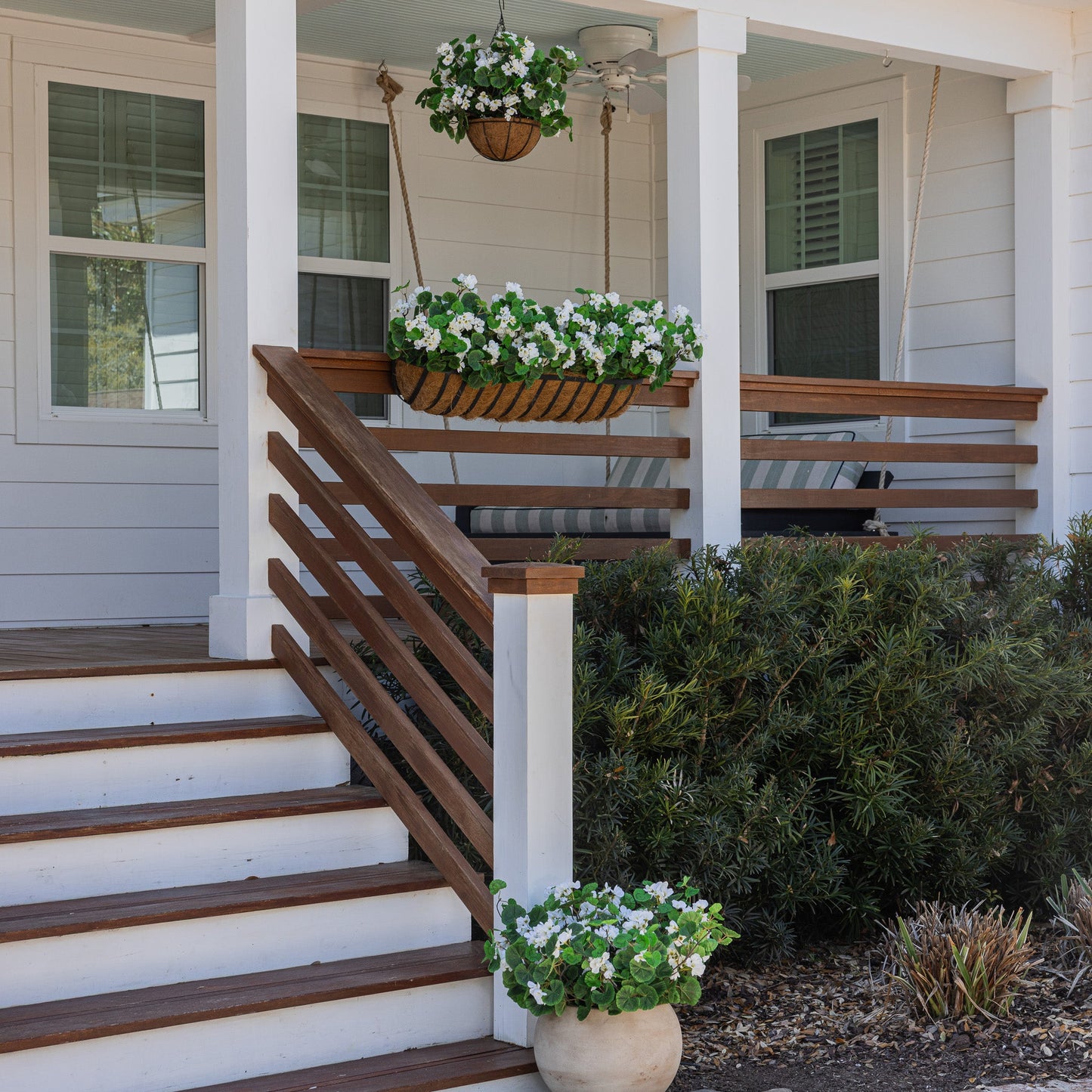 Lifelike Geranium Window Box Filler