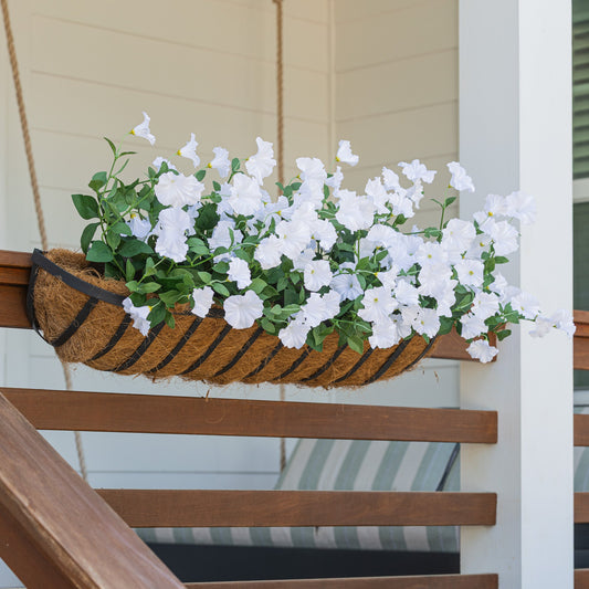Lifelike Petunia Window Box Filler - Bright White - Celestial Lights