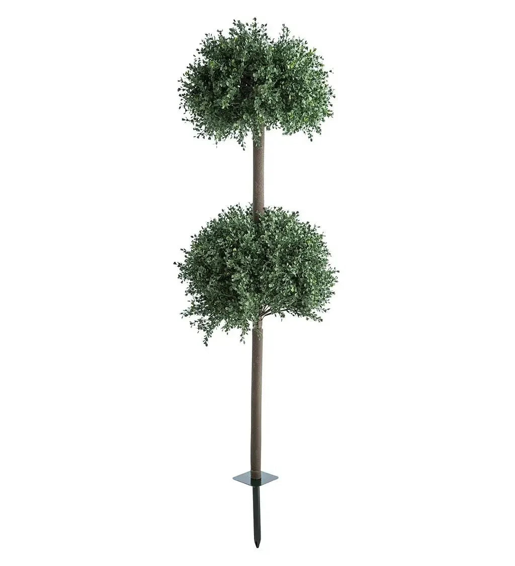 Lifelike Boxwood Double Topiary Sphere