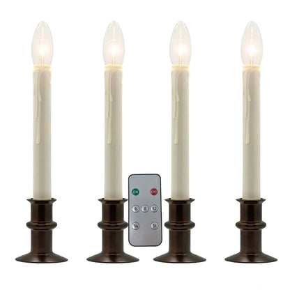 Battery Operated Window Hugger® Candles - With Remote - Set of 2 or 4 - Celestial Lights