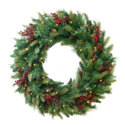 Woodland Wreath - Battery Operated with Dual Color Lights