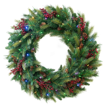 Woodland Wreath - Battery Operated with Dual Color Lights