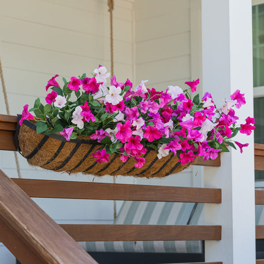 Lifelike Petunia Window Box Filler - Hot Pink and Light Pink - Celestial Lights