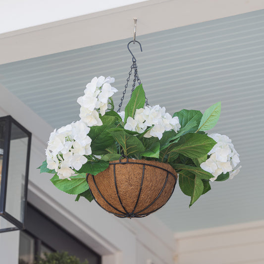 Lifelike Hydrangea Hanging Basket