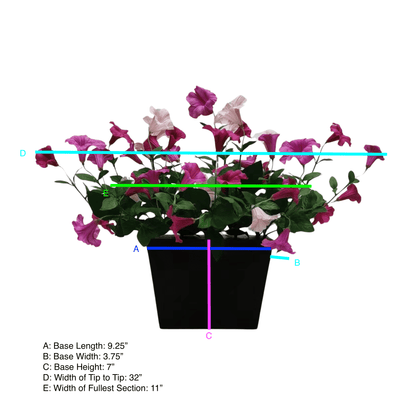 Lifelike Petunia Window Box Filler - Bright White
