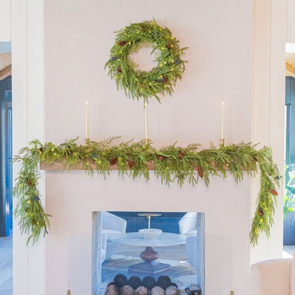 Norfolk Pine Garland - Battery Operated with Warm White Fairy Lights