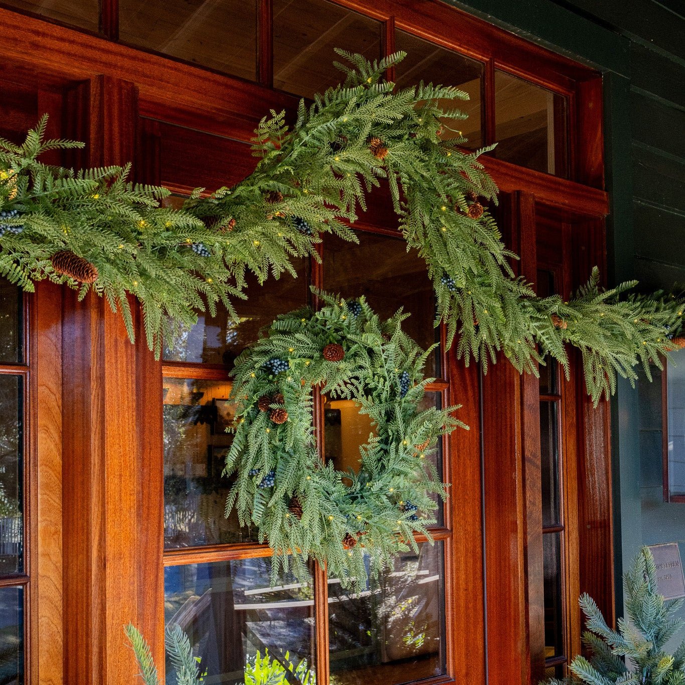 Norfolk Pine Garland - Battery Operated with Warm White Fairy Lights