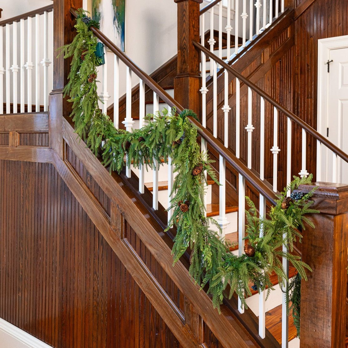 Norfolk Pine Garland - Battery Operated with Warm White Fairy Lights