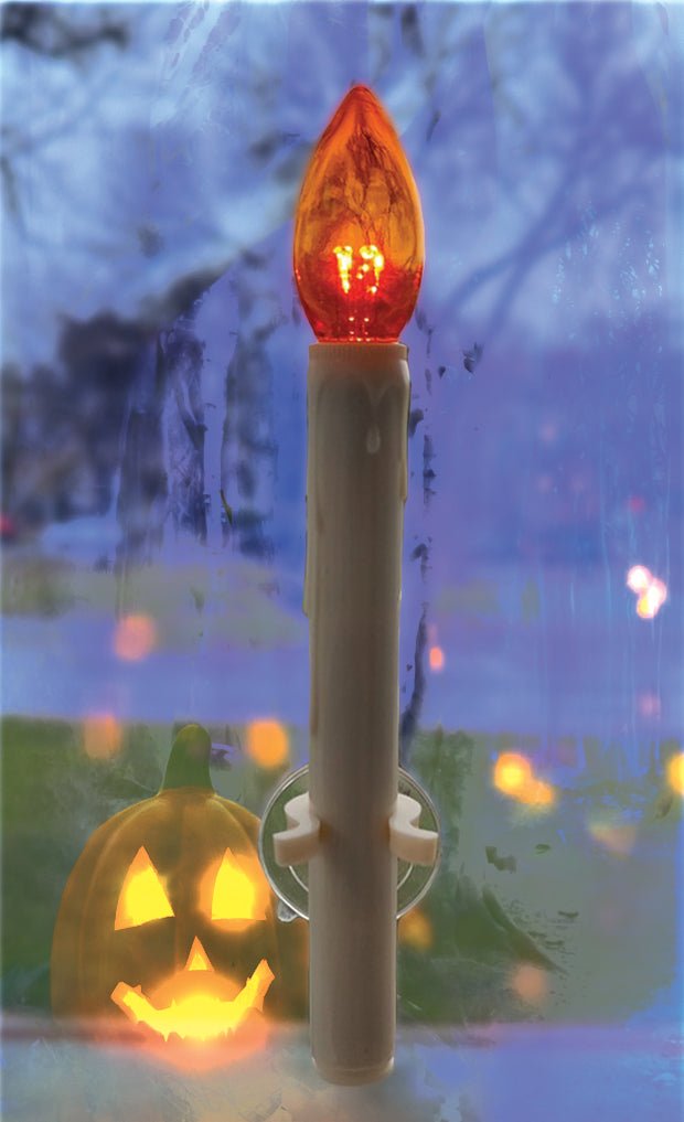 Set of 4 Battery Operated Halloween Suction Cup Candles - With Remote - Celestial Lights