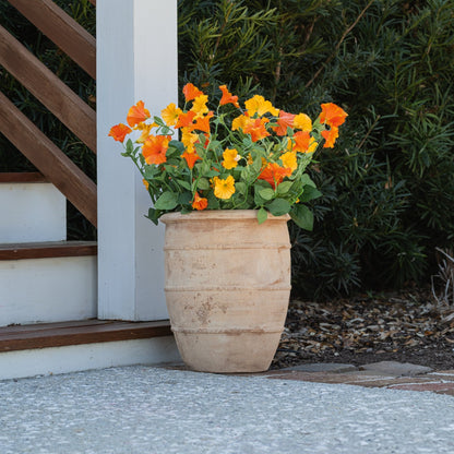 Lifelike Petunia Urn Filler - Yellow and Orange - Celestial Lights